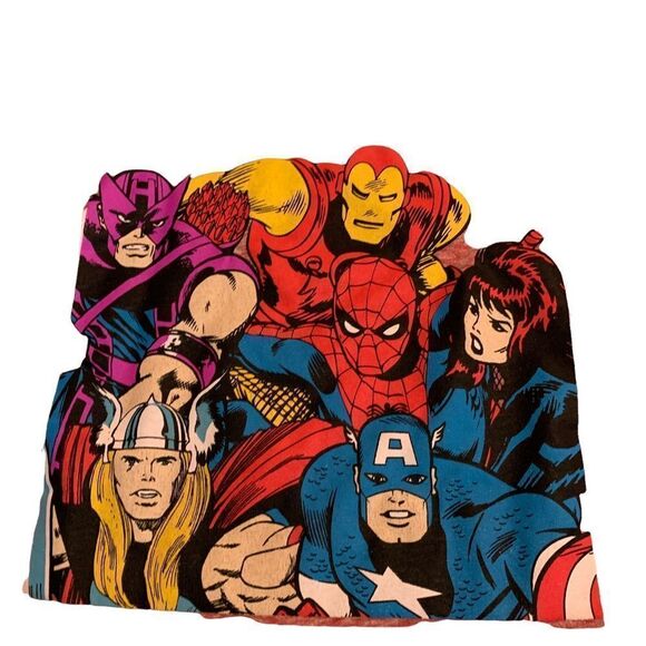 Marvel Comics V Neck Graphic Short Sleeve T-shirt - Picture 4 of 5